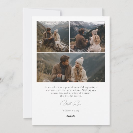 Script Forever Merry Newlywed Wedding Photo Feestdagenkaart (Achterkant)