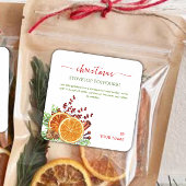Script Fornuis Kerst Borrelende Potpourri Vierkante Sticker
