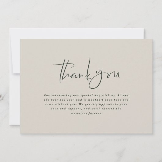 Script foto bruiloft dank je modern minimal chic bedankkaart (Achterkant)