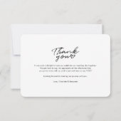 Script Foto Hand-Lettered Wedding Dank u kaart Notitiekaartje (Achterkant)