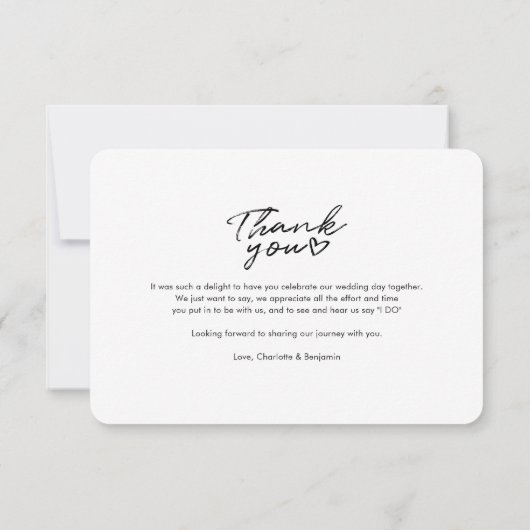 Script Foto Hand-Lettered Wedding Dank u kaart Notitiekaartje (Achterkant)