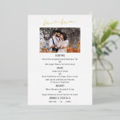 Script Foto Huwelijk Luxe Echt Folie Menu Kaart (Staand Voorkant)