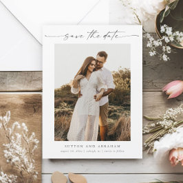 Script Foto Minimaal Trouwkaart Save the Date Magn