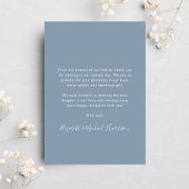 Script Foto Overlay Dusty Blue Wedding Bedankkaart