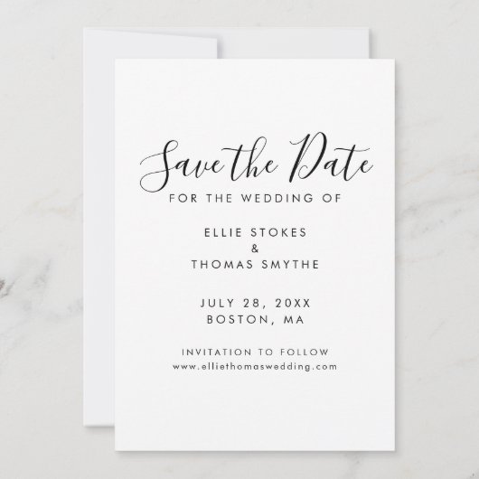 Script Foto Save the Date Kaart (Achterkant)