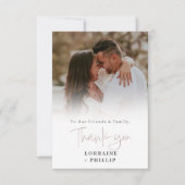 Script foto verloop effect romantische bruiloft bedankkaart (Voorkant)