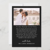 Script Foto Zwart Wit Trouwen Dank u kaart (Achterkant)