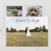 Script fotokaart met seizoensgroeten feestdagenkaart (Voorkant / Achterkant)