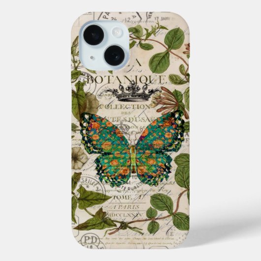 Script Frans Land Botanische Monarch Vlinder Case-Mate iPhone Case (Achterkant)