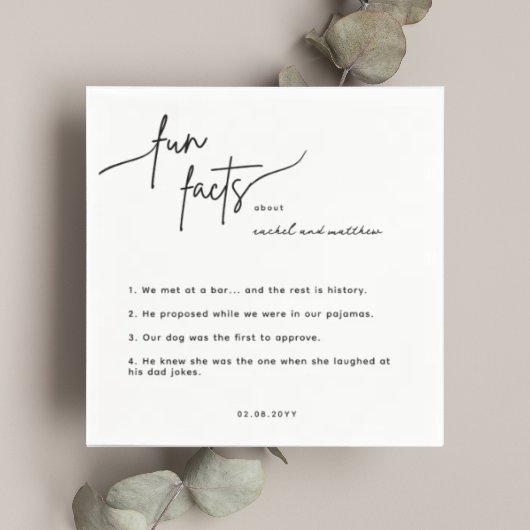 Script Fun Facts Trouwservetten Servet