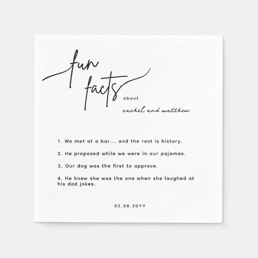 Script Fun Facts Trouwservetten Servet (Voorkant)