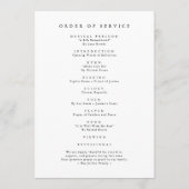 Script Funeral Memorial Order of Service Goedkoop Programmakaart (Achterkant)