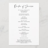 Script Funeral Memorial Order of Service goedkoop Programmakaart (Achterkant)