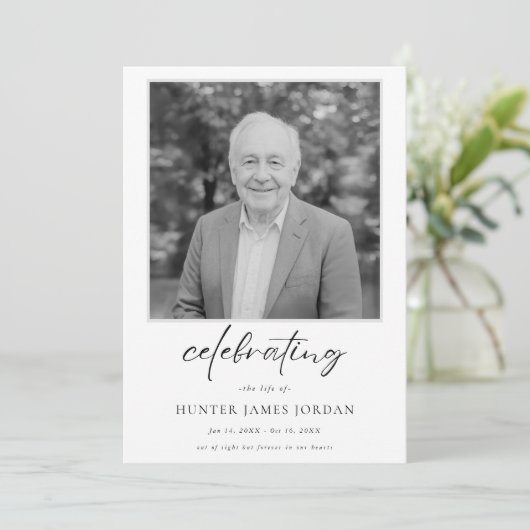 Script Funeral Memorial Order of Service goedkoop Programmakaart (Staand voorkant)