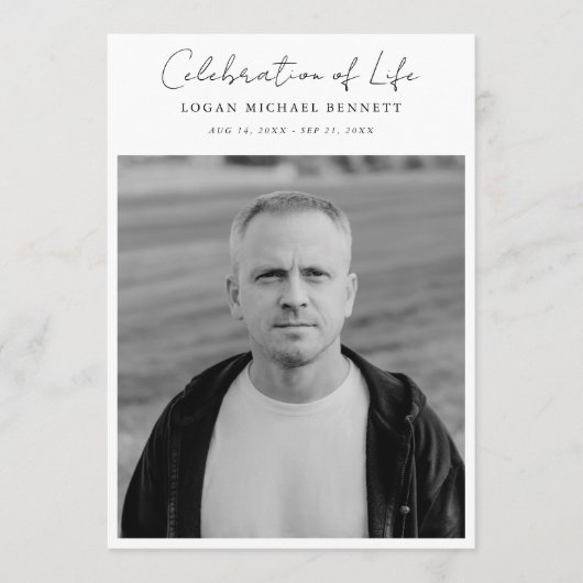 Script Funeral Memorial Order of Service Photo Programmakaart (Voorkant)