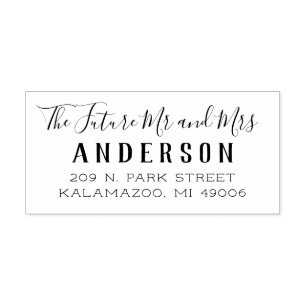 Script Future Mr en Mrs Wedding Return Address Rubberstempel