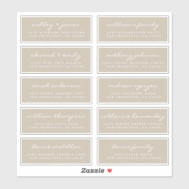Script Gast Adresetiketten BESTEL 6" of 8" vel! Sticker