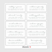 Script Gast Adresetiketten BESTEL 6" of 8" vel! Sticker (Vel)