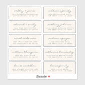 Script Gast Adresetiketten BESTEL 6" of 8" vel! Sticker (Vel)