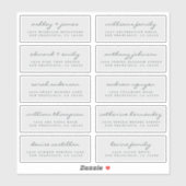 Script Gast Adresetiketten BESTEL 6" of 8" vel! Sticker (Vel)