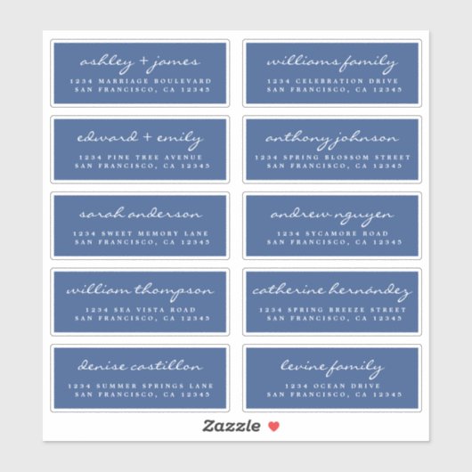 Script Gast Adreslabels BESTELLING 6” of 8” vel! Sticker (Vel)