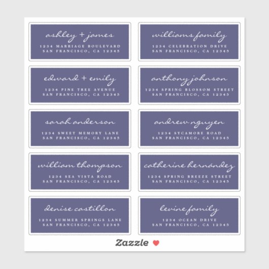 Script Gast-adreslabels BESTELLING 6” of 8” vel! Sticker (Vel)