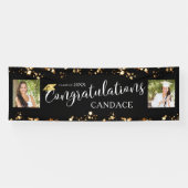 Script GEFELICITEERD Photo Stars Zwart Spandoek (Horizontaal)