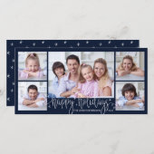 Script GELUKKIGE FEestDAGEN | 5 foto's Feestdagenkaart (Voorkant / Achterkant)