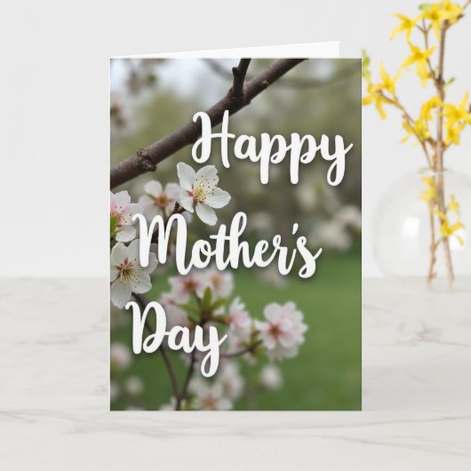 Script Gelukkige Moederdag Kaart (Gele Bloem)