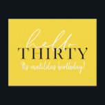 Script & geometrische 30e verjaardag briefkaart<br><div class="desc">Modern script & geometrische 30e verjaardag uitnodigen. Moderne geometrische backer patroon. Onderdeel van een collectie. Kleur kan worden veranderd.</div>