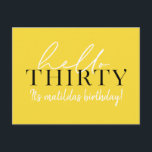 Script & geometrische 30e verjaardag briefkaart<br><div class="desc">Modern script & geometrische 30e verjaardag uitnodigen. Moderne geometrische backer patroon. Onderdeel van een collectie. Kleur kan worden veranderd.</div>