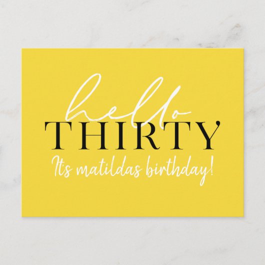 Script & geometrische 30e verjaardag briefkaart (Voorkant)