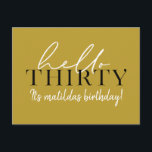 Script & geometrische 30e verjaardag briefkaart<br><div class="desc">Modern script & geometrische 30e verjaardag uitnodigen. Moderne geometrische backer patroon. Onderdeel van een collectie. Kleur kan worden veranderd.</div>