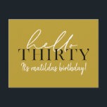 Script & geometrische 30e verjaardag briefkaart<br><div class="desc">Modern script & geometrische 30e verjaardag uitnodigen. Moderne geometrische backer patroon. Onderdeel van een collectie. Kleur kan worden veranderd.</div>