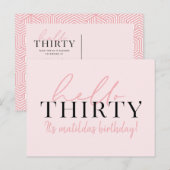 Script & geometrische 30e verjaardag briefkaart (Voorkant / Achterkant)