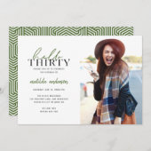 Script & geometrische dertigste verjaardag foto ui (Voorkant / Achterkant)