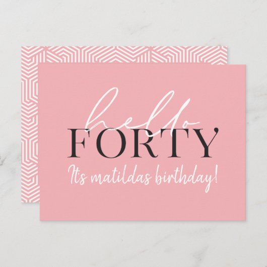 Script & geometrische uitnodiging voor 40e verjaar (Voorkant / Achterkant)
