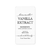 Script gepersonaliseerd zelfgemaakt vanille-extrac etiket (Voorkant)