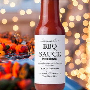 Script Gepersonaliseerde Zelfgemaakte BBQ SAUS Lab Wijn Etiket