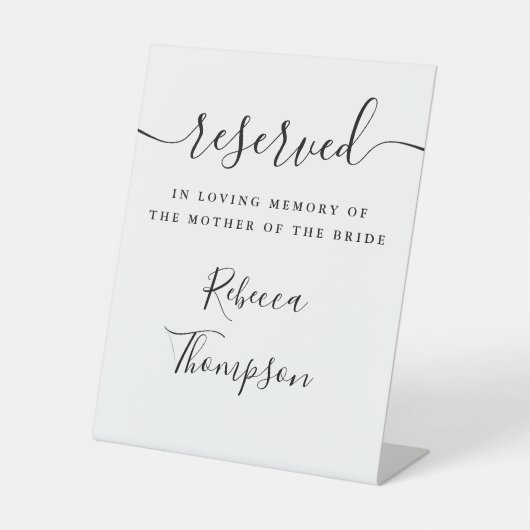 Script Gereserveerd Moeder Van De Bruid Herdenking Reclamebord Met Voetstuk (Voorkant)