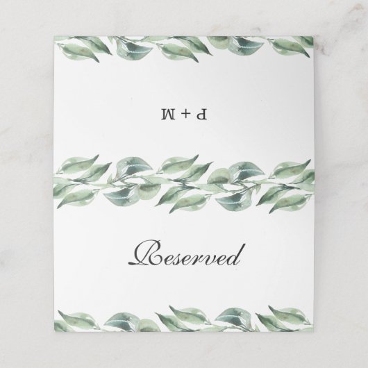 Script Gereserveerde Gepersonaliseerde Wedding Pla Plaatskaartje (Buitenkant ongevouwen)
