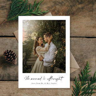 Script Getrouwd & Bright Christmas Pas getrouwd Fo Feestdagenkaart