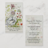 script geverfd Convelvulus Flower Bouquet Visitekaartje (Voorkant / Achterkant)