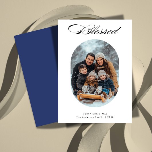 Script gezegende moderne religieuze kerstfoto feestdagenkaart