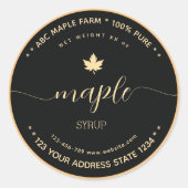Script Gold and Black maple syrup labels (Voorkant)