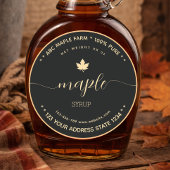 Script Gold and Black maple syrup labels