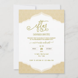 Script Gold and white ramadan Iftar Invitation Kaart