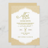 Script Gold and white ramadan Iftar Invitation Kaart (Voorkant / Achterkant)