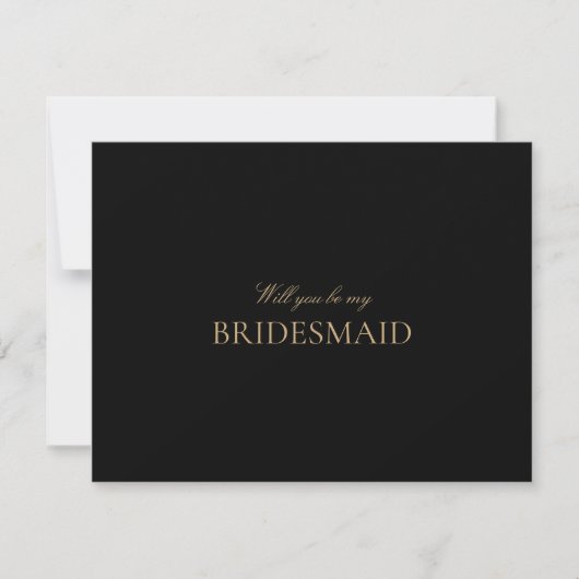 Script Gold & Black bruidsmeisje voorstel Kaart (Voorkant)