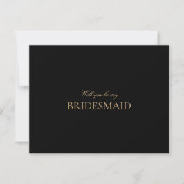 Script Gold & Black bruidsmeisje voorstel Kaart